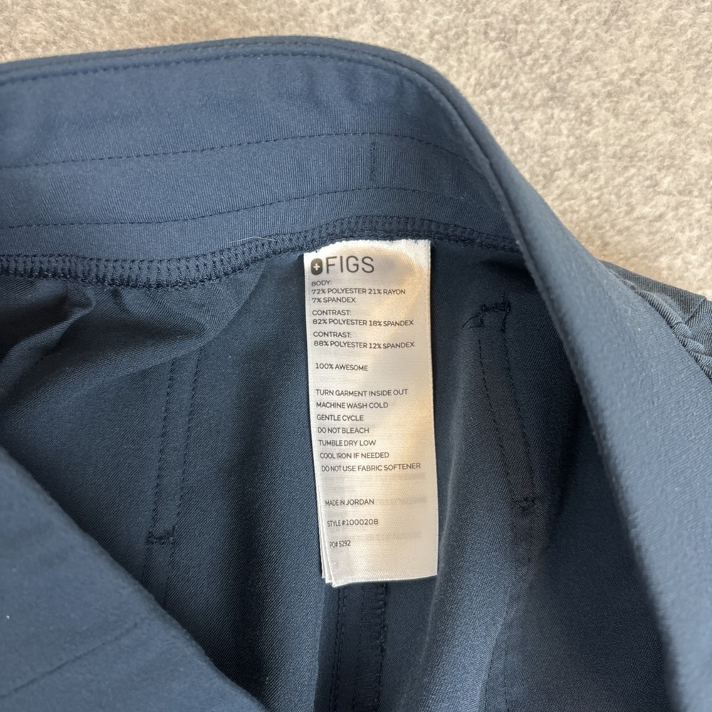 FIGS Women Scrub Pants Sz Medium Zamora Jogger Blue Teal Zipper 29" Inseam - Picture 6 of 6